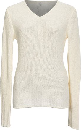 Toteme Boucl&eacute; Knit Sweater in White Paper