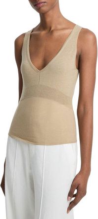Vince Wool-Blend Ribbed V-Neck Tank