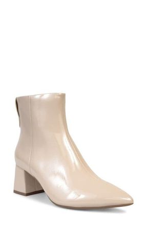 Aerosoles Enoch Pointed Toe Bootie in Stone Crinkle Patent at Nordstrom, Size 8.5