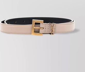 Saint Laurent leather cassandre thin belt