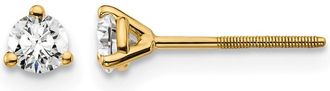 Diamond2Deal 14k Gold 1/4 ct Round Lab Grown Diamond Stud Earrings Screw Back VS Clarity, D-E Color