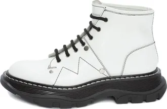 Alexander McQueen (WMNS) Alexander McQueen Tread Slick Boot Ivory Black 595469WHQSG9089