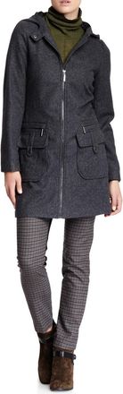 Vertigo Paris Womens Wool Blend Coat Long Sleeve Zip Up Overcoat Jacket - grey - Medium