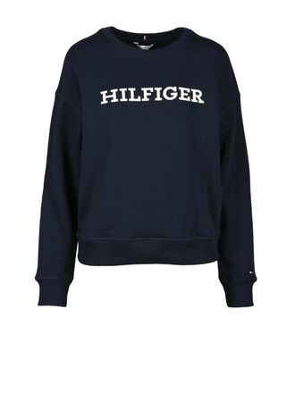 Tommy Hilfiger Crewneck Sweatshirt In Night Blue Cotton Blend