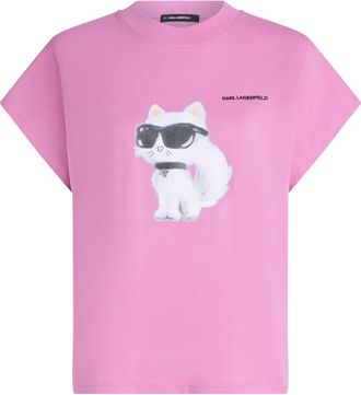 Karl Lagerfeld T-shirt oversize con stampa - Rosa