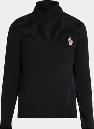 Moncler Men & apos;s Ribbed Wool Turtleneck Sweater