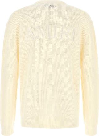 Amiri Mens Crochet Sweater Beige Cotton