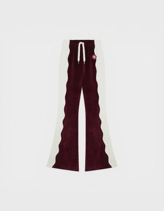 Casablanca Womens Burgundy Velour Panelled Track Pant - Red - Size: 14