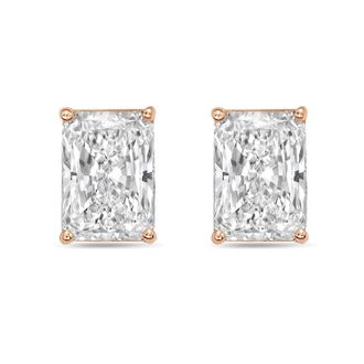 Diana M. Jewels 14Kt Rose Gold 7.00 cts Lab Grown Radiant Cut Diamond Studs