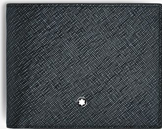 Montblanc Brieftasche aus Saffianoleder Sartorial 6cc Tweed Blue