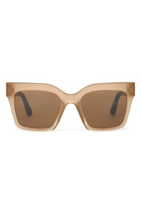 Toms Adelaide 52mm Gradient Square Sunglasses in Oatmilk Crystal Fade/Brown at Nordstrom