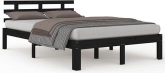 vidaXL Vidaxl - Estructura De Cama Sin Colch&oacute;n Madera Maciza Negro 200x200 Cm