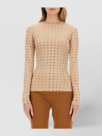 Sportmax crystal embellished long sleeve top