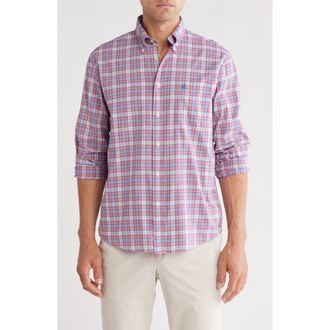 Brooks Brothers Plaid Long Sleeve Sport Fit Button-Down Shirt in Slaterosetartan at Nordstrom Rack, Size X-Large