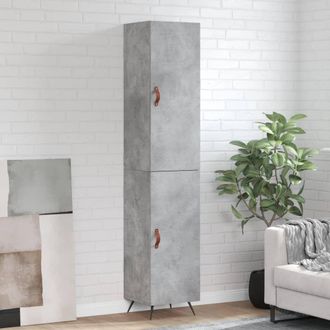 Berkfield Home Highboard Concrete Grey 34.5x34x180 cm Engineered Wood