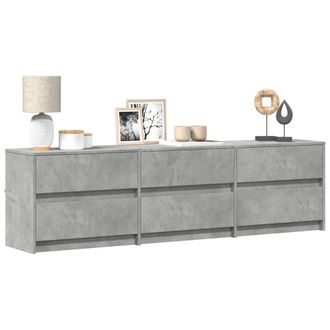 Berkfield Home TV Cabinet with LED Concrete Grey 180x34x50 cm Engineered Wood | Size: 180 x 34 x 50 cm