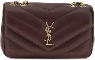 Saint Laurent Gewatteerde Lou Lou Schoudertas - Dames - Schoudertassen - Bruin - ONE Size - Leer - Tassen