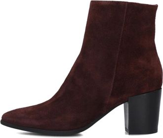 Lina Locchi AT 156 Enkellaarsjes - Dames - Laarzen met Hak - Bruin - 41 EU - Leer - Schoenen