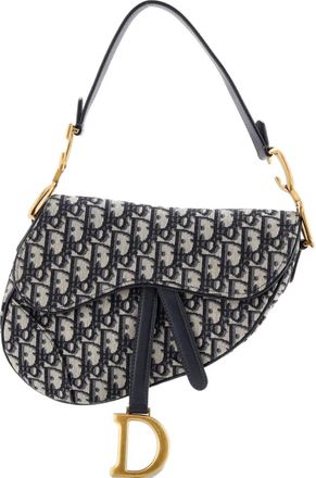 Dior Saddle Handbag Oblique Canvas Medium shoulder bag - Blauw