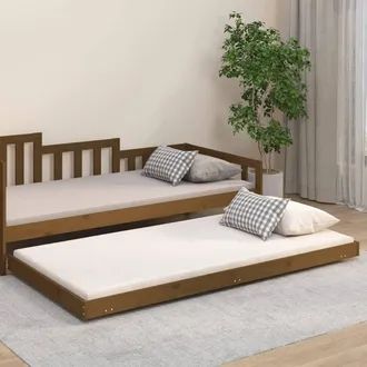 vidaXL Estructura De Cama Madera Maciza Pino Marr&oacute;n Miel 100x200 Cm Vidaxl