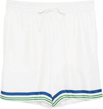 Casablanca Zijden twill shorts met trekkoord - Wit
