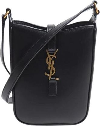 Saint Laurent Pre-owned Cross Body Bags, female, Black, Size: ONE SIZE Pre-owned Leather Shoulder Bag