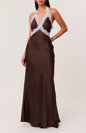 SNDYS Tonya 2.0 Maxi Slipdress in Chocolate at Nordstrom, Size X-Large