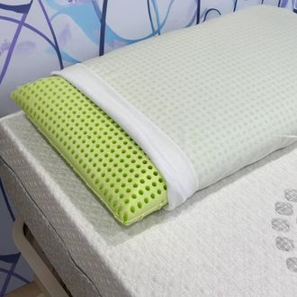 Talamo Italia Par De Almohadas Talamo Italia Para Cama, 100% Made In Italy, Almohadas En Memory Verde Org&aacute;nico Perforado Y Funda De Almohada Ecosostenible, 73x43xh1