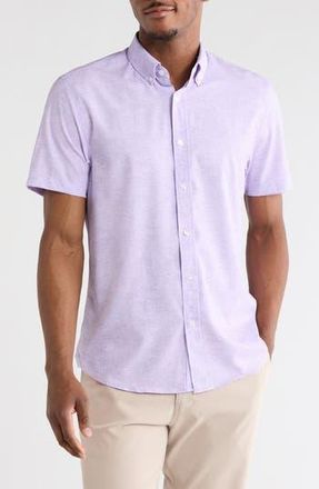 ConStruct Short Sleeve Button-Down Shirt in Lavender at Nordstrom Rack, Size Xx-Large
