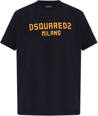 Dsquared2 Tops, Heren, Blauw, L, Katoen, Logo T-Shirt