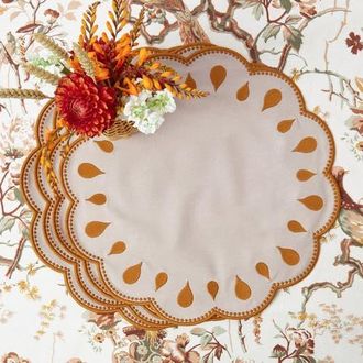 Mrs. Alice Taupe & Mustard Bettina Placemats in Neutral at Nordstrom