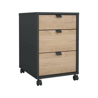 Dmora Cajonera Gabrielle, C&oacute;moda Multiusos, C&oacute;moda De Dormitorio, Gabinete Con Cajones, 48x41 H61 Cm, Roble Y Gris - Dmora