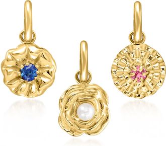 RS Pure by Ross-Simons Birthstone Flower Charm in 14kt Yellow Gold
