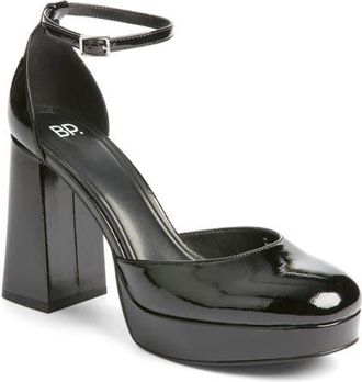 BP. Journee Ankle Strap Platform Pump in Black at Nordstrom, Size 8.5