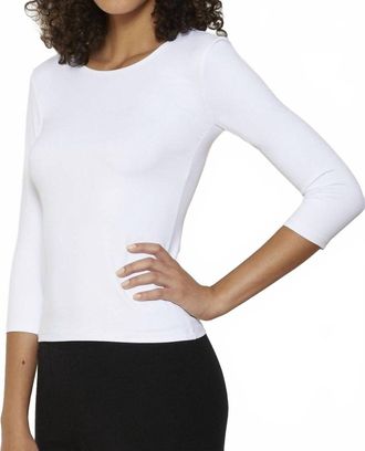 Only Hearts Delicious 3/4 Sleeve Crew Neck Top In White