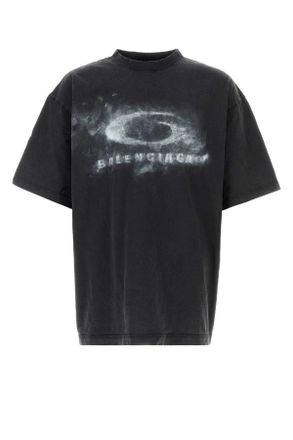 Balenciaga Graphite Cotton Oversize T Shirt