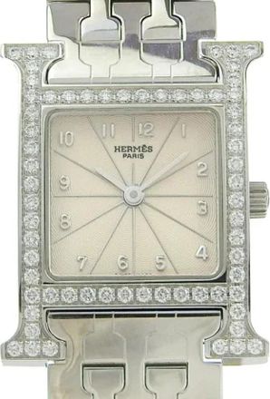 Herm&egrave;s Pre-owned Stainless Steel watches - Dames - Vintage Horloges - Grijs - ONE Size - Vintage