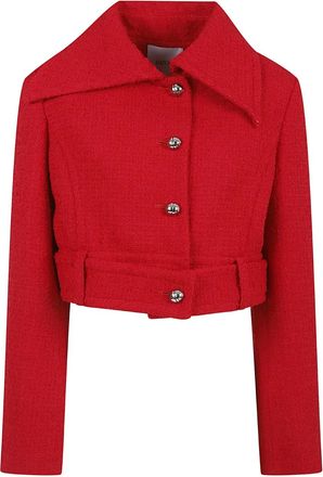 Patou Tweed jack met knoop - Rood
