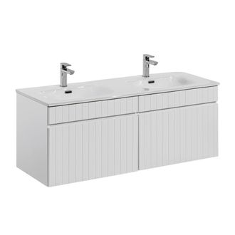 Petits Meubles Mueble doble lavabo encastrado 120cm tableros laminados blanco