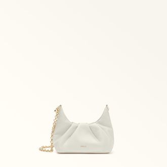 Furla Delia Shoulder Bag Xl Panna White Nappa Leather Woman