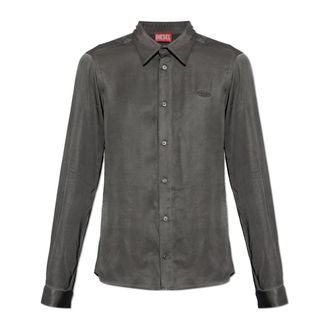 Diesel Casual Shirts, male, Gray, Size: XL S-Kinny-Albg Shirt
