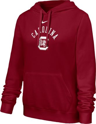Nike Womens College Club (South Carolina Gamecocks) Pullover Hoodie in Red | W31582P351SCAR-CRM