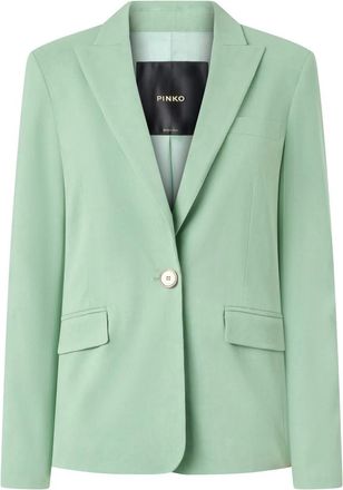 Pinko Green Solid Peaked Lapel Jacket