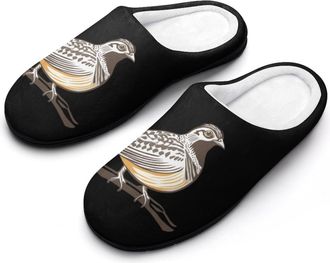 Generic Quail Bird on The Branches Slippers Men Winter Warm Cotton Anti-Slip Indoor Slip-Ons House Shoes