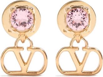 Valentino Garavani VLogo Signature Earrings In Metal And Swarovski Crystals