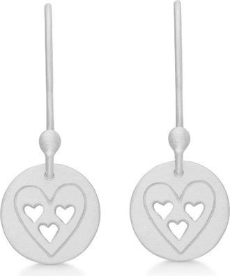 Frk. Lisberg Accessoires, Dames, Grijs, ONE Size, Symbolische Hart Oorbellen Familie Liefde