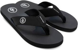 Volcom Vocation Leather Flip Flops in Black at Nordstrom Rack, Size 10