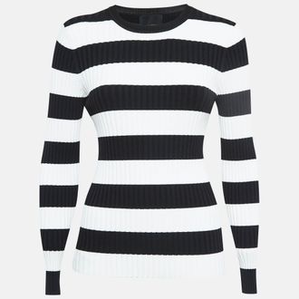 Cynthia Rowley Black/white Stripe Patterned Full Sleeve Sweater