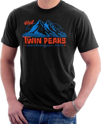 Cloud City 7 Visit Twin Peaks and Ghostwood National Forest blue Mens T-Shirt
