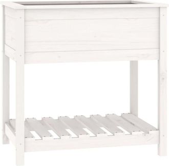 vidaXL Vidaxl - Planter with Shelf White 82.5x54x81 cm Solid Wood Pine